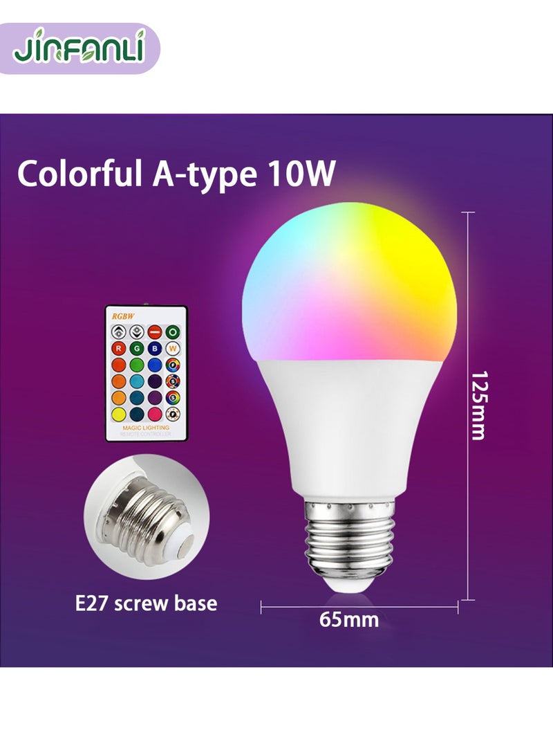 JINFANLI Multicolor Light Bulb, E27 Screw-In, 10W, Remote Control, Dimmable White Light and RGBCW Color Changing Bulb (1 Pack) - Image 5